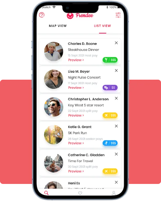 Creating an event in the Frendee app