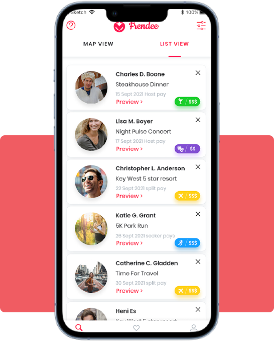 Creating an event in the Frendee app